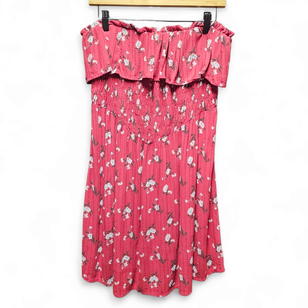 American Eagle Outfitters Floral Maroon  Mini Dress Size Large